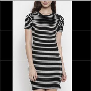 Black and White Striped Bodycon Dress